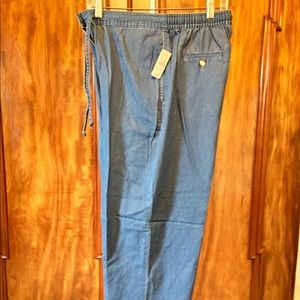 Cute elastic waist blue jeans